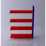 重型貨架副架1500×500×2000mm(四層,1T/層,橘紅色)