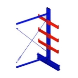 雙面懸臂副架，1500*1600*2500，400kg/層，4層，懸臂長(zhǎng)700mm，含底座，