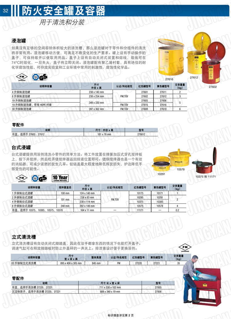 美國杰斯瑞特，justrite，臺式浸泡罐，立式清洗槽，清洗罐