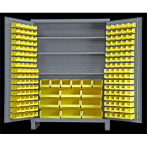 雙開門重型存儲柜(帶擱板和物料箱及地腳)