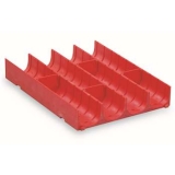 工具柜分類槽，紅色塑料分類槽4格 150×150×28mm，SH-11