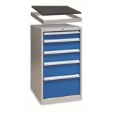 單軌工具柜帶頂框565×580×1000mm(5抽屜帶頂框50mm高)，XB90AN-5SG
